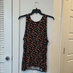 Old Navy- Navy Tank Top with Orange Floral Print